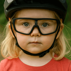 kommit® T-VISION - Kinder Sportbrille mit Klarglas (Größe S)