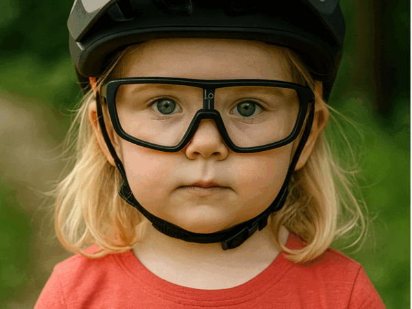 kommit® T-VISION - Kinder Sportbrille mit Klarglas (Größe S)